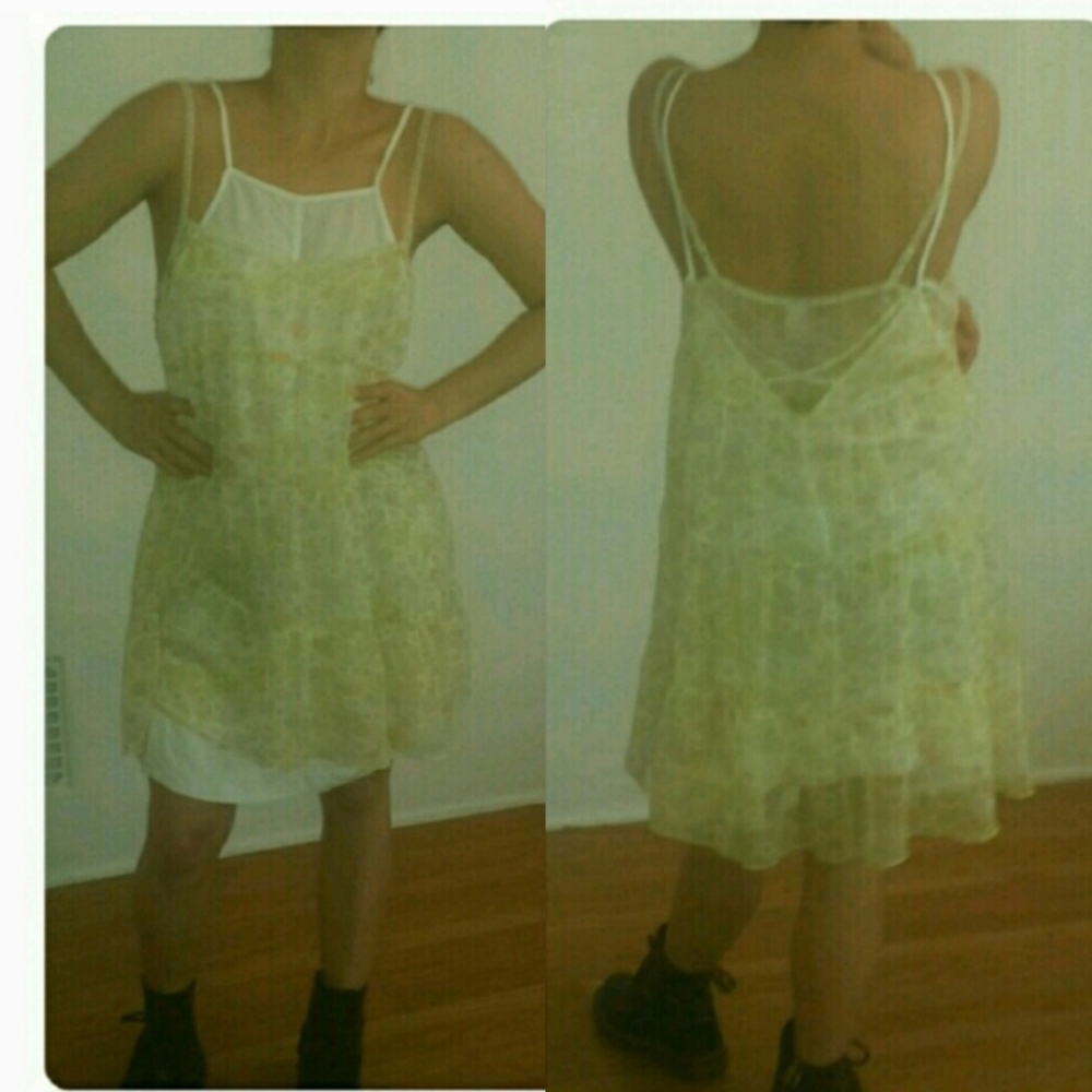 Free People tiered chiffon slip dress. Perfect for layering.